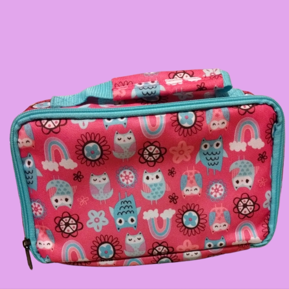 Fit & Fresh  Rainbow Owl Bento Lunch Box Set with Insulated Carry Bag